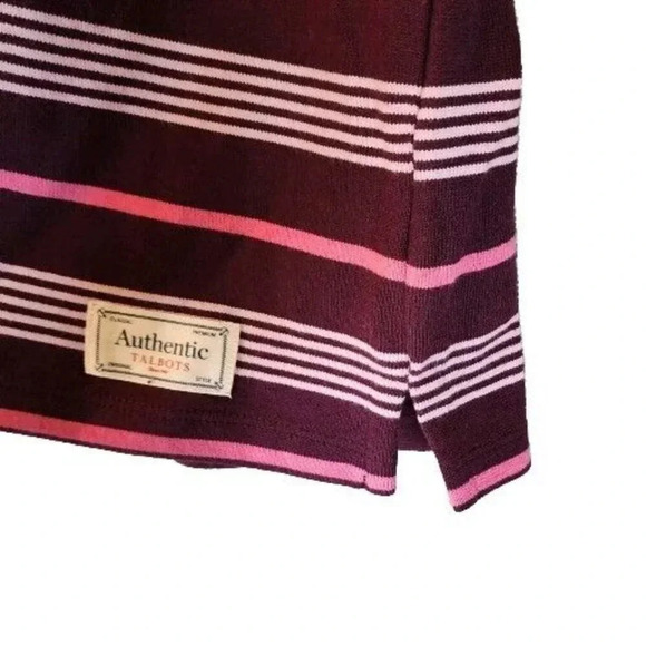 Authentic Talbots 100% Cotton Sweater Petite LP Multicolor Striped Long Sleeve - Picture 8 of 9